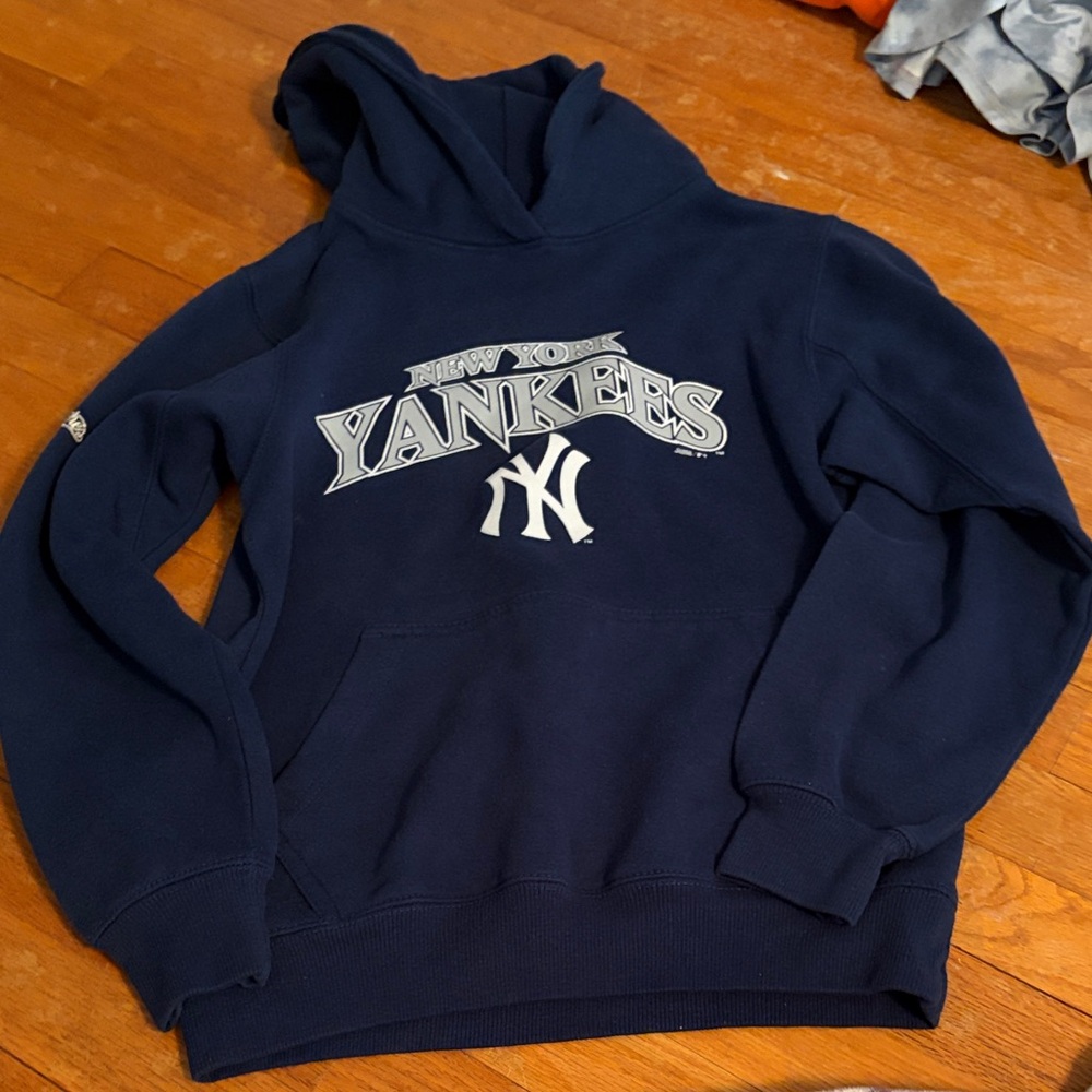 Kids Stitches Navy Blue Yankees Hoodie
